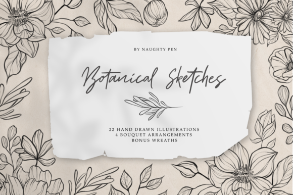 Botanical Sketches Floral Line Art for Modern Design