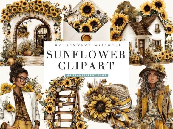 Brighten Your Designs with This Sunflower Clipart Collection