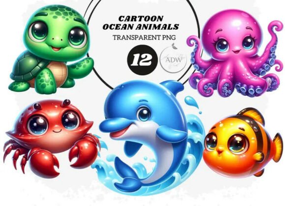 Capturing Coastal Charm: A Guide to Ocean Animals Clipart