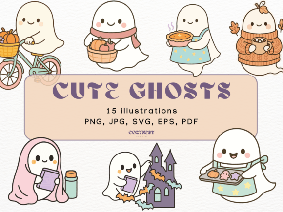 Cute Halloween Spooky Ghost Cliparts SVG: A Designer's Guide to Cozy Autumn Vibes