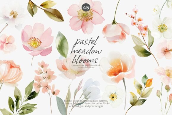 Pastel Wildflower Clipart Set: A Breath of Fresh Air for Your Designs