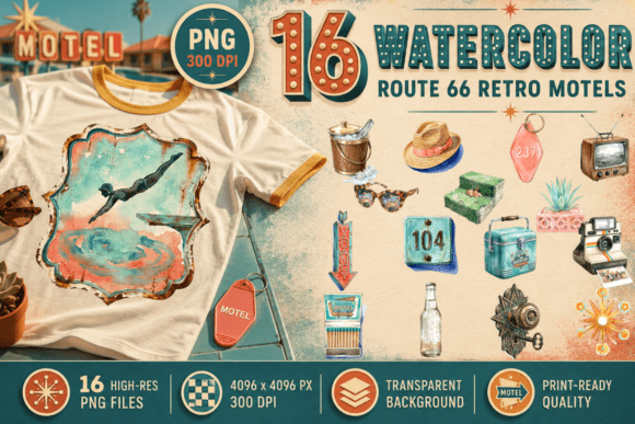 Route 66 Retro Neon Motel Clipart PNG: A Designer's Guide