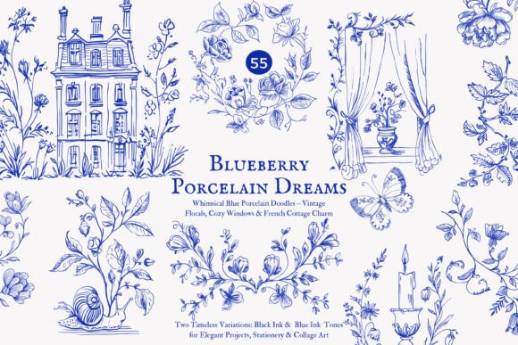 Timeless Charm: The Vintage Doodles Sketched Clipart Set