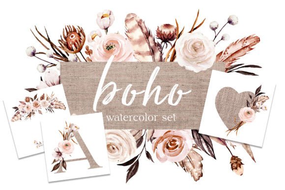 Watercolor Flowers Set Boho: Your Ultimate Creative Toolkit