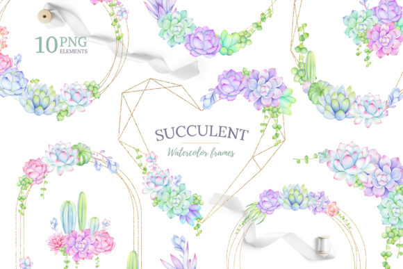 Watercolor Succulent Frames & Bouquets: A Designer's Guide