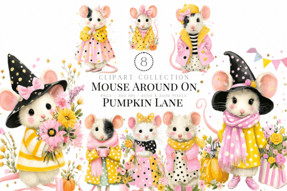 Whimsical Fall Design: The Pumpkin Lane Mouse Collection