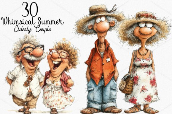 Whimsical Summer Elderly Couple Clipart: A Designer's Guide to Heartwarming Visuals